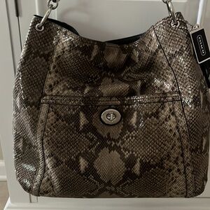 Like New! Coach Park Python Hobo Shoulder Bag